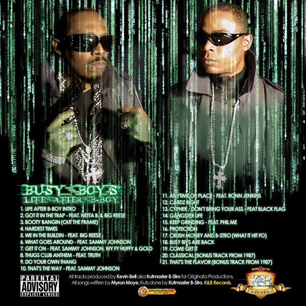Busy Boys Life After B-Boy Matrix Style Album Cover Design Back