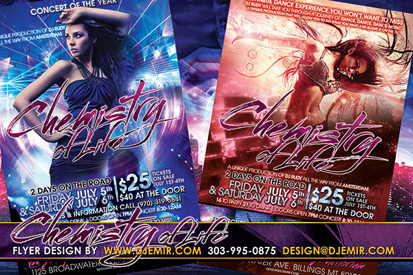 Chemistry of Life 4th of July Weekend EDM Party Flyer design