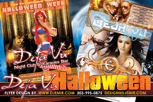 Deja Vu Halloween Party Flyer Design Denver Colorado