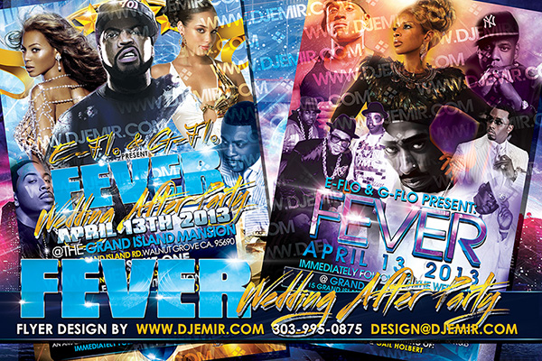Fever Oldschool Wedding Afterparty Reception party flyer design for E-flo and G-Flo