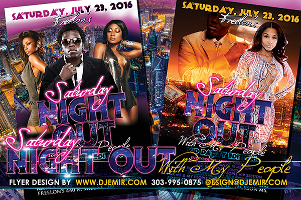 Saturday Night Out with My People VIP Party Edition Flyer Design