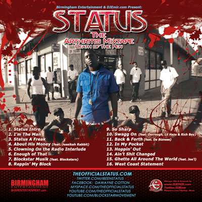 Status The Arthritis Mixtape Death of The Pen with DJ Emir Album Cover design back side