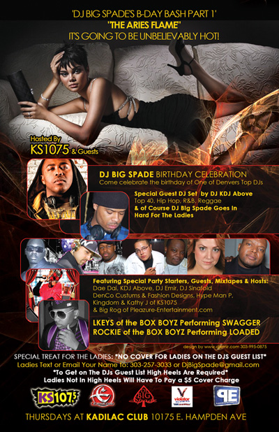 Aries Flame Back of Flyer Design for DJ Big Spade Birthday Party