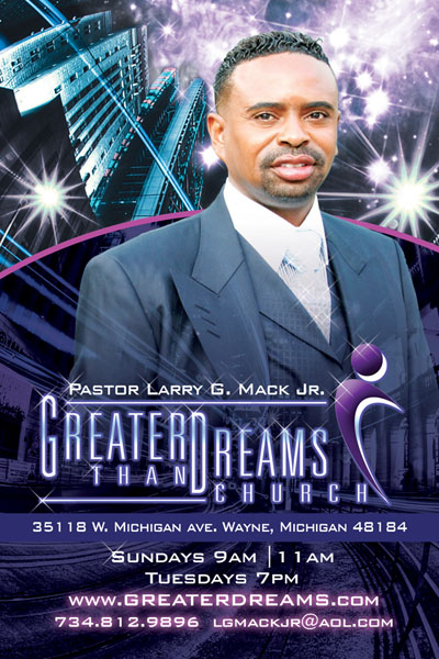 Greater Than Dreams Church Flyer Brochure Design