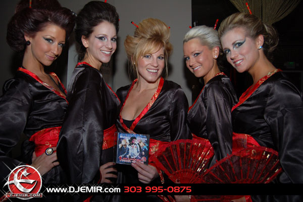 DJ Emir Michael Jackson Mixtape Fans in Geisha Kimonos at Club Vinyl Denver Colorado