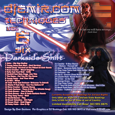 Star wars Mixtape Darth Maul Back Cover