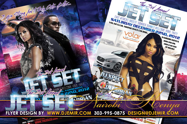 Jet Set Party Flyer Design