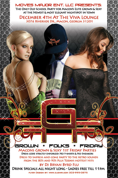 Flyer Design: Grown Folks Fridays Flyer design Atlanta Georgia BK